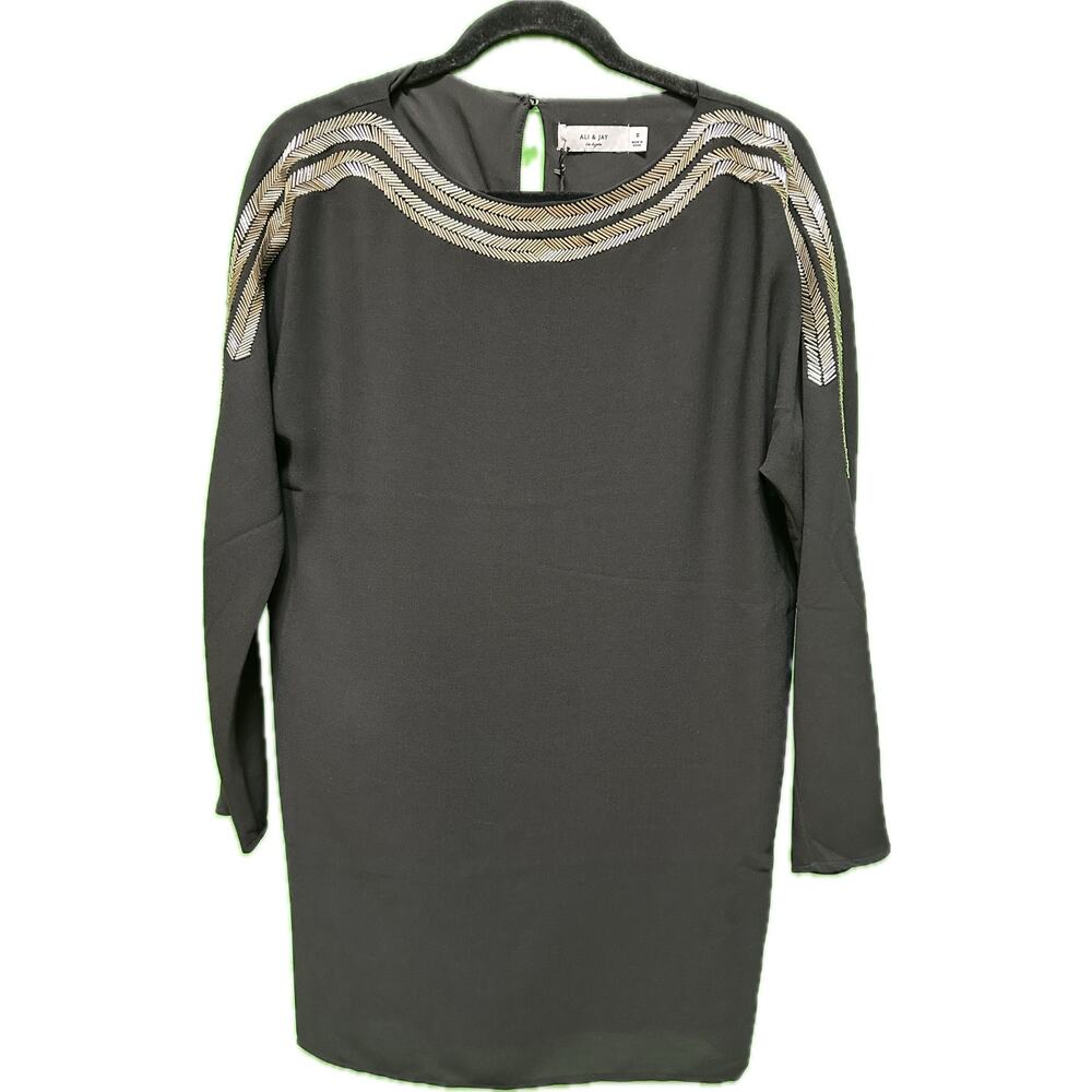 Ali & Jay Black Sequins Dress The Set Up Mini Dress NWT Size Small